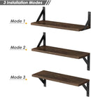 Rustic Floating Shelves Wall Mounted Set