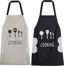 2 Pack Kitchen Apron with Hand Wipe,Water-drop Resistant with 2 Pockets