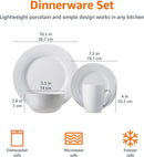 Amazon Basics 16-Piece Porcelain Kitchen Dinnerware Set with Plates