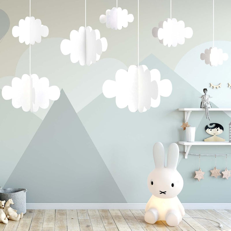 10 PCS 3D Cloud Decorations White Hanging Clouds
