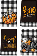 Pumpkins Ghost Boo Truck Happy Halloween Kitchen Towels Dish Towels
