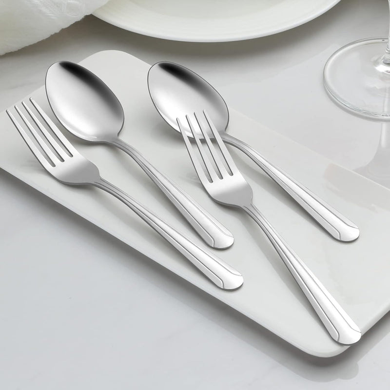 24 Pieces Tea Spoons Set, 6.2 Inches Stainless Steel Teaspoons Silverware
