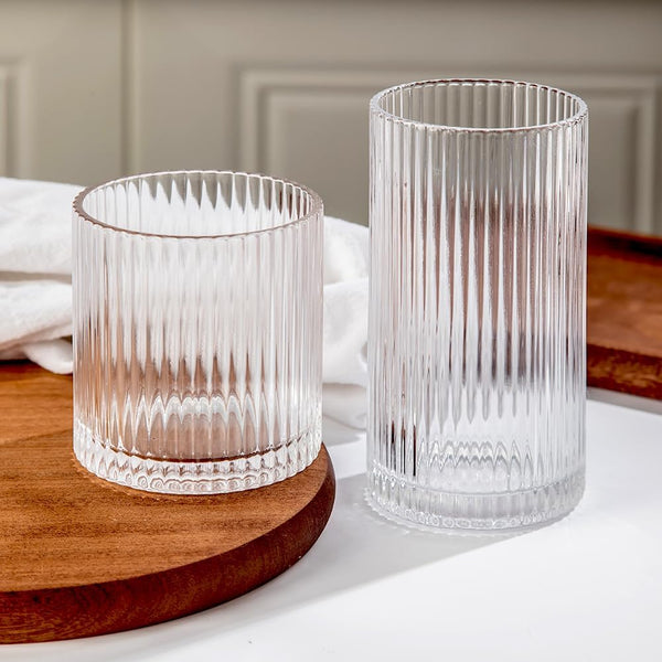 Drinking Glasses 8pcs, 12oz and 10oz Glassware, Tumbler Glasses Cup Set
