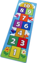 Kids Hopscotch Rug, Non-Slip Play Mat for Ages