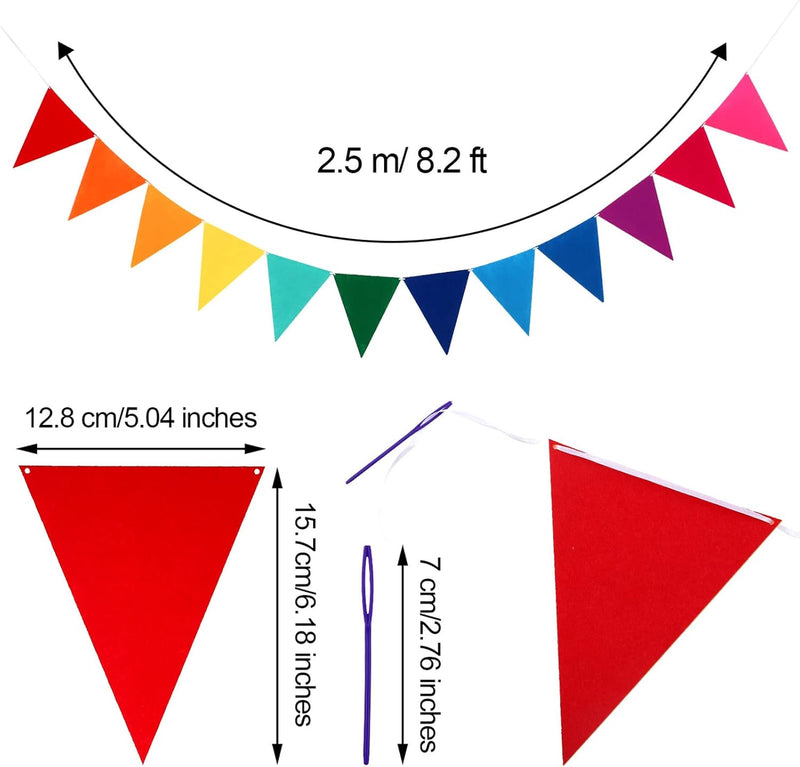 6 Sets Rainbow Pennant Banner Flags Garland Multicolor
