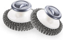 2Pcs Stainless Steel Scrubber with Handle