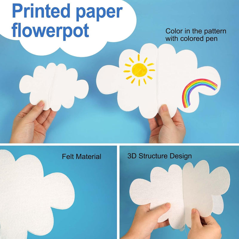 10 PCS 3D Cloud Decorations White Hanging Clouds