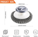 2Pcs Stainless Steel Scrubber with Handle
