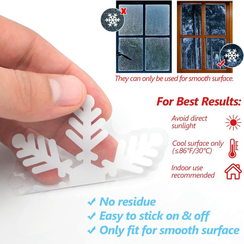 LUDILO 135Pcs Christmas Window Clings Snowflakes Window Decals Static