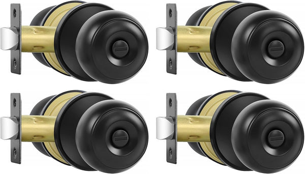 Matte Black Door Knobs with Lock