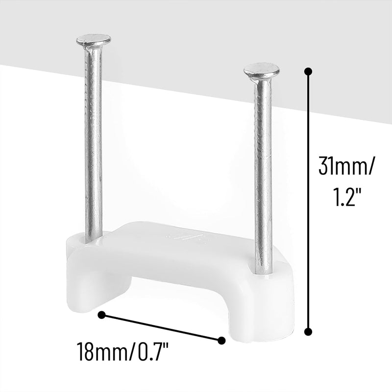 Cable Clips with Steel Nails, 200 pcs