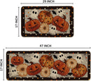 Black Ghost Spooky Jack-O'-Lantern Pumpkin Halloween Kitchen Mats