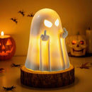 Halloween Middle Light Up Ghost Figurine,5.1" Large Cute Spooky Ghost Statue