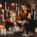 Flameless Floating Candles with Wand，12 Pcs Magic LED Hanging Taper Candles