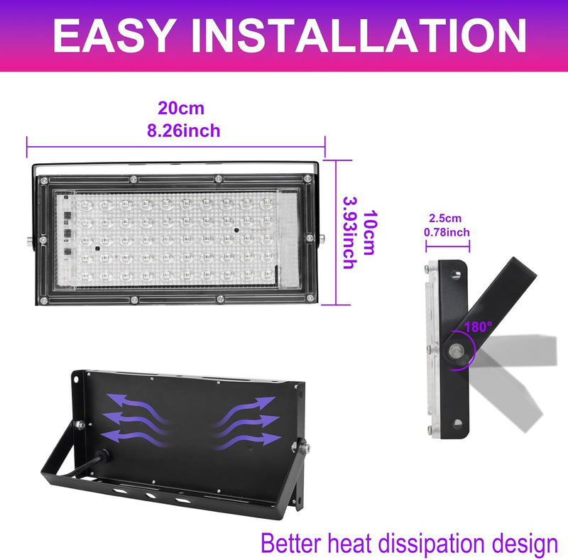 50W LED Black Lights for Glow Party