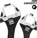 Adjustable Wrench Extra Wide Jaw