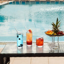 [ 12 Pack ] Glass Cups with Glass Straws Highball & Rock Drinking Glasses