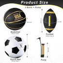 Sratte 3-Piece Sports Ball Set with Pump & Bag