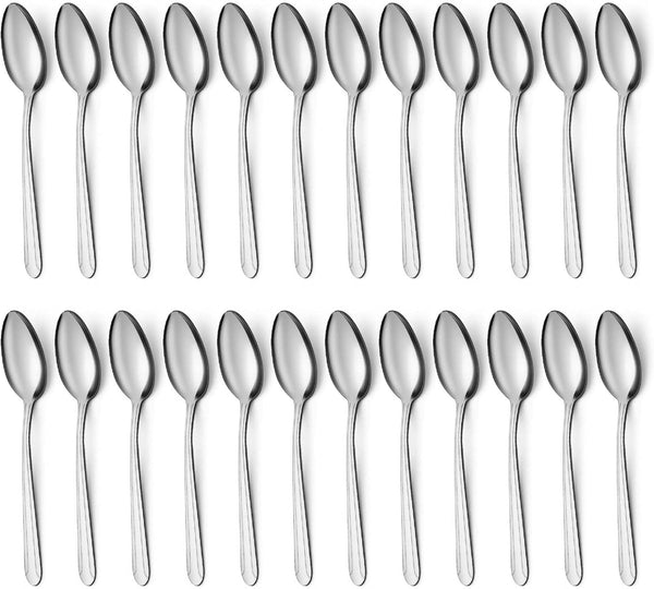 24 Pieces Tea Spoons Set, 6.2 Inches Stainless Steel Teaspoons Silverware