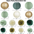Sage Green Party Decorations, Sage Green Paper Lanterns