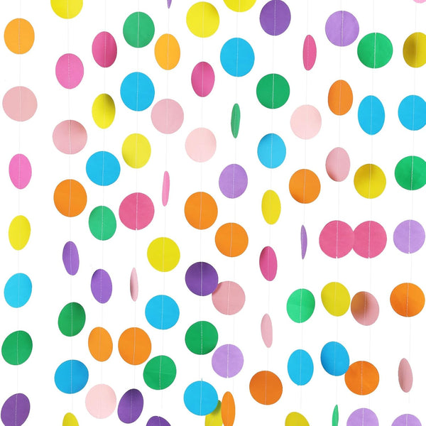 5pcs Colorful Paper Garland Party Decorations Circle Dots  Rainbow Decorations