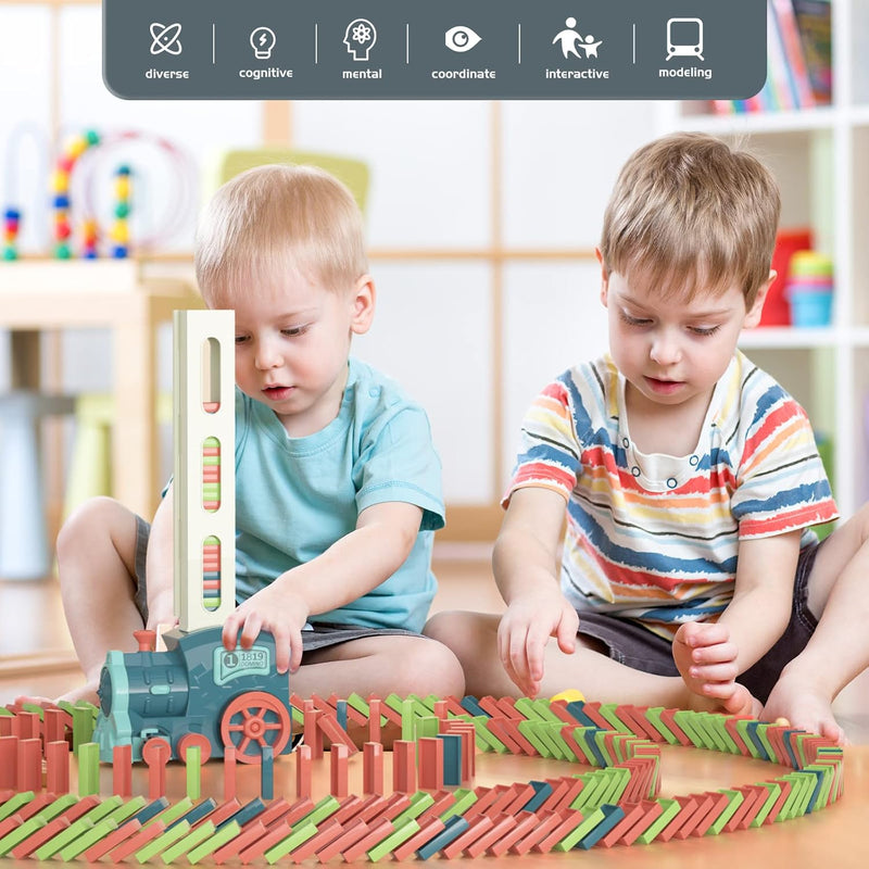 Domino Train Toy for Kids, Automatic Stacking Set