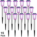 Halloween Solar Lights Outdoor 15 Pack Purple LED Waterproof Yard Garden