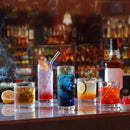 [ 12 Pack ] Glass Cups with Glass Straws Highball & Rock Drinking Glasses