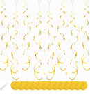 Gold Hanging Swirl Decorations 30 Pcs, Party Swirl Decorations
