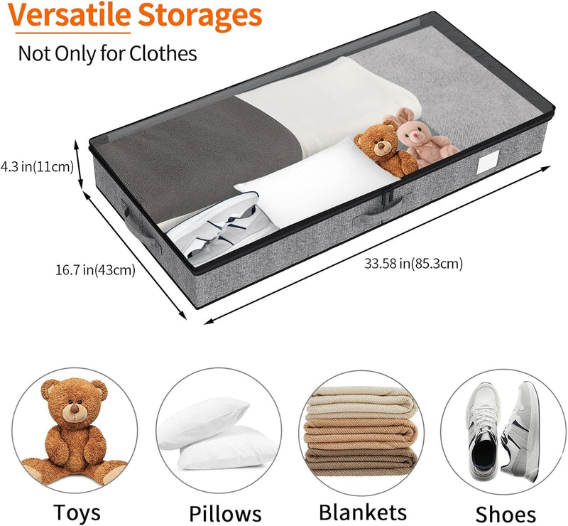 Fixwal 2 Pack Under Bed Storage Containers