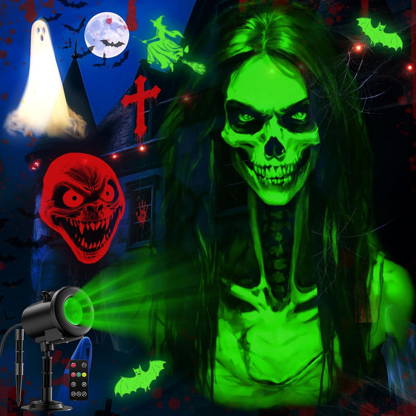 12 in 1 Halloween Projector Outdoor,3D Dynamic Halloween Decorations