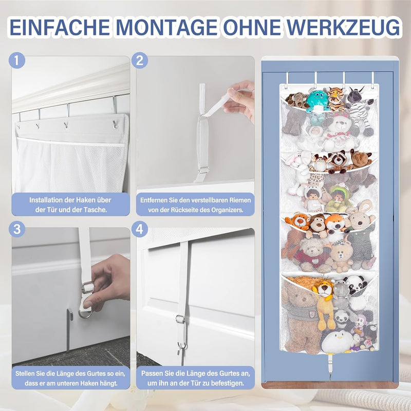 Over Door Large Plush Toy Organizer