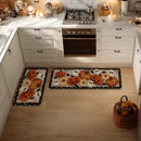 Black Ghost Spooky Jack-O'-Lantern Pumpkin Halloween Kitchen Mats