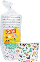 Glad for Kids Dinosaurs Paper Snack Bowls