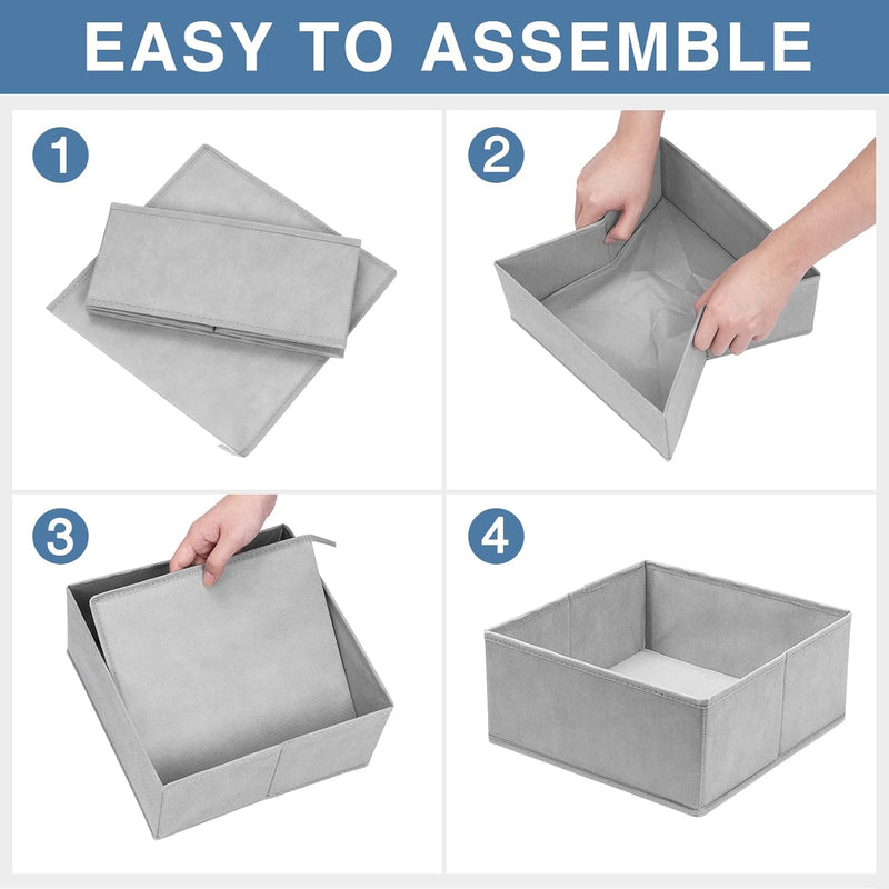 Criusia Drawer Organizer for Clothing, 12 Pack Sock Underwear Drawer
