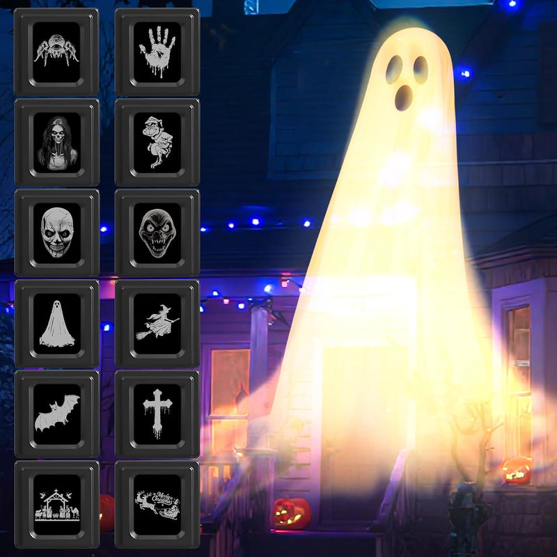 12 in 1 Halloween Projector Outdoor,3D Dynamic Halloween Decorations