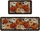 Black Ghost Spooky Jack-O'-Lantern Pumpkin Halloween Kitchen Mats