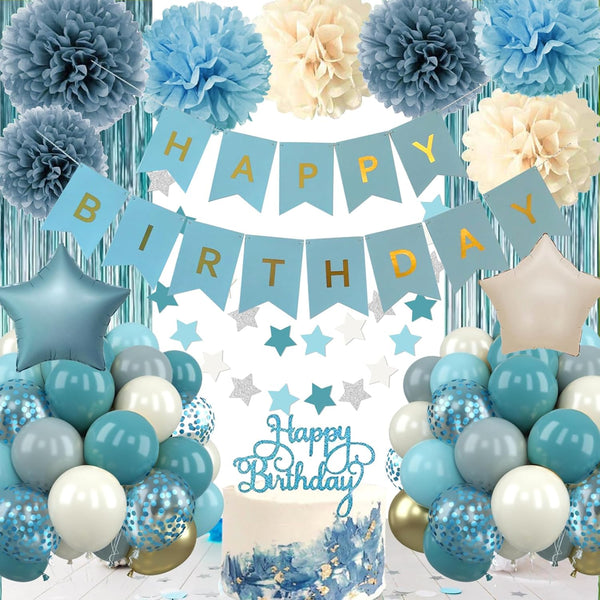 Blue Birthday Decorations - Blue Party Decor Balloons