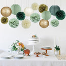 Sage Green Party Decorations, Sage Green Paper Lanterns