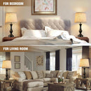 Upgraded Touch Table Lamps Set of 2, 22" Tall Bedside Lamps with USB C+A Ports