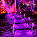 Halloween Solar Lights Outdoor 15 Pack Purple LED Waterproof Yard Garden