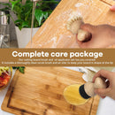 Cutting Board Oil Wax Applicator and Scrub Brush Set