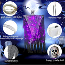 Halloween Decorations Outdoor, 2 Pack Hanging Light Ghost Spooky Skeletons