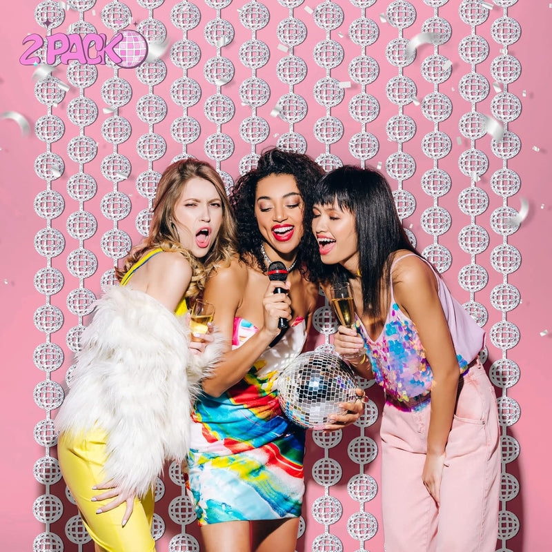 Disco Party Decorations, 2 Pack Disco Ball Photo Booth