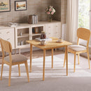 Bamboo Dining Table, Square Dining Table for 2, 27.6" Kitchen Table