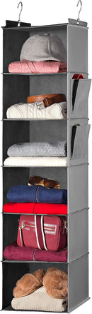Hanging Closet Organizer - 6 Shelf Storage for Clothes