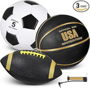 Sratte 3-Piece Sports Ball Set with Pump & Bag