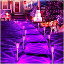 Halloween Solar Lights Outdoor 15 Pack Purple LED Waterproof Yard Garden