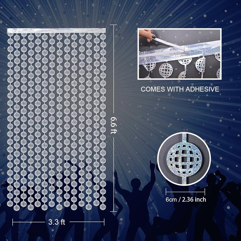 Disco Party Decorations, 2 Pack Disco Ball Photo Booth