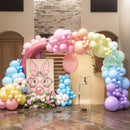 140PCS Pastel Rainbow Balloon Arch Garland Kit